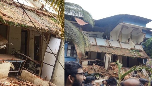 കോട്ടയം മെഡി.കോളജ് ആശുപത്രി കെട്ടിടത്തിൽ നിന്ന് കോൺക്രീറ്റ് കഷണം അടർന്നു വീണു.