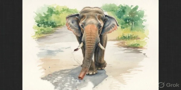 വനപാതയിൽ കൊമ്പന്റെ കലിപ്പ്; കെഎസ്ആർടിസി ബസിന് നേരെ കാട്ടാനയുടെ ആക്രമണം