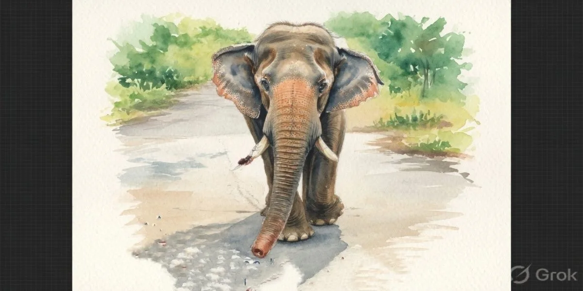 വനപാതയിൽ കൊമ്പന്റെ കലിപ്പ്; കെഎസ്ആർടിസി ബസിന് നേരെ കാട്ടാനയുടെ ആക്രമണം