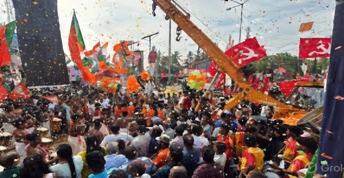 പട്ടാമ്പിയിൽ യുദ്ധക്കളമായി കൊട്ടിക്കലാശം! പ്രവർത്തകർ തമ്മിൽ ഏറ്റുമുട്ടി; പോലീസ് ലാത്തിവീശി…