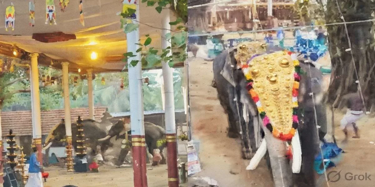 അരയൻകാവിൽ ഉത്സവത്തിനിടെ പരിഭ്രാന്തി; ഇടഞ്ഞോടി ആന, തലനാരിഴയ്ക്ക് ഒഴിവായത് വൻ ദുരന്തം